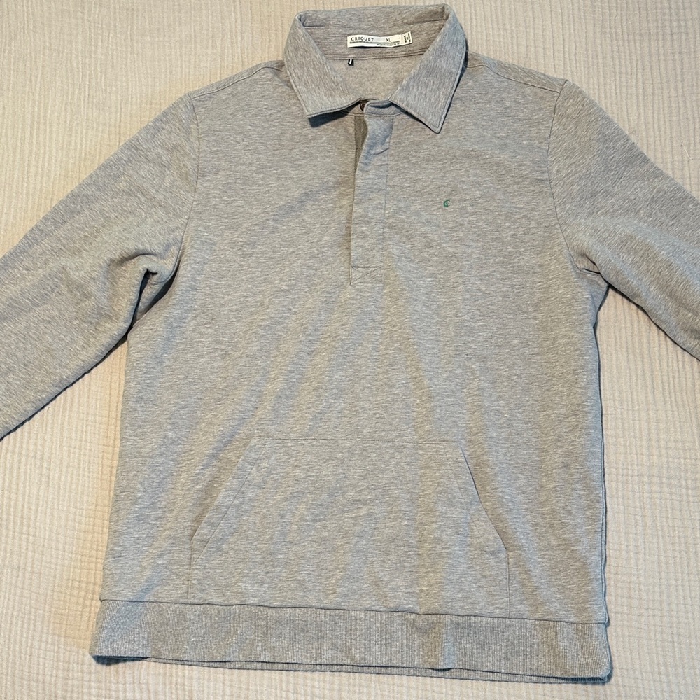Criquet- Terry Fleece Collared Sweatshirt